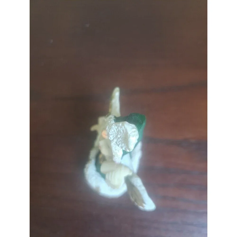 Vintage K's Collection Snowbaby Green Christmas Angel Resin